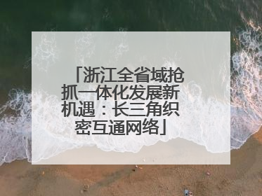 浙江全省域抢抓一体化发展新机遇：长三角织密互通网络