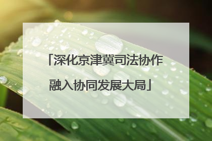 深化京津冀司法协作 融入协同发展大局