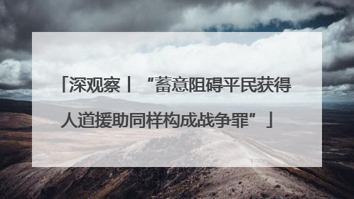 深观察丨“蓄意阻碍平民获得人道援助同样构成战争罪”