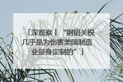 深观察丨“钢铝关税几乎是为伤害美国制造业量身定制的”