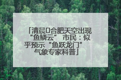清晨﻿合肥天空出现“鱼鳞云” 市民：似乎预示“鱼跃龙门” 气象专家科普