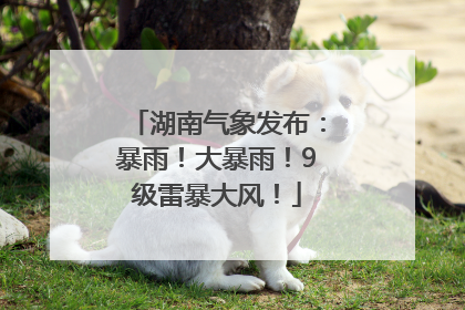 湖南气象发布：暴雨！大暴雨！9级雷暴大风！