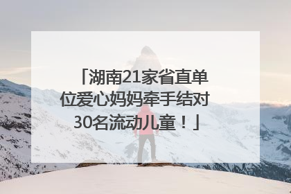 湖南21家省直单位爱心妈妈牵手结对30名流动儿童！