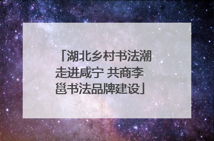 湖北乡村书法潮走进咸宁 共商李邕书法品牌建设