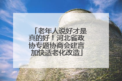 老年人说好才是真的好！河北省政协专题协商会建言加快适老化改造