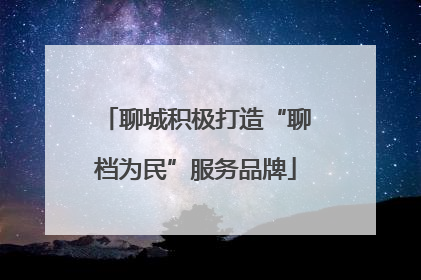 聊城积极打造“聊档为民”服务品牌