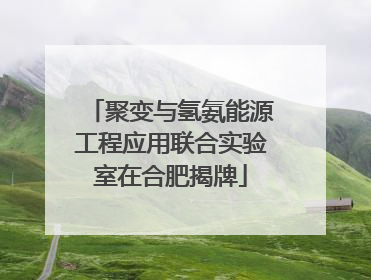 聚变与氢氨能源工程应用联合实验室在合肥揭牌