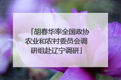 胡春华率全国政协农业和农村委员会调研组赴辽宁调研