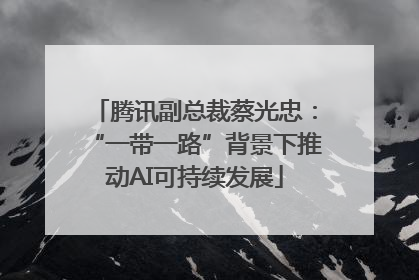腾讯副总裁蔡光忠：“一带一路”背景下推动AI可持续发展