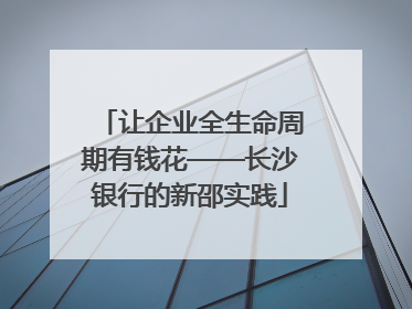让企业全生命周期有钱花——长沙银行的新邵实践