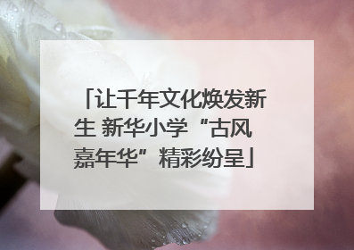 让千年文化焕发新生 新华小学“古风嘉年华”精彩纷呈