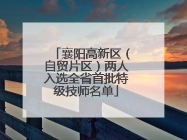 襄阳高新区（自贸片区）两人入选全省首批特级技师名单
