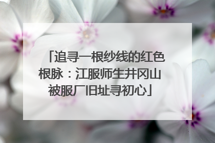 追寻一根纱线的红色根脉：江服师生井冈山被服厂旧址寻初心