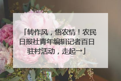 转作风，悟农情！农民日报社青年编辑记者百日驻村活动，走起→