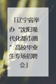 辽宁省举办“沈阳现代化都市圈”高校毕业生专场招聘会