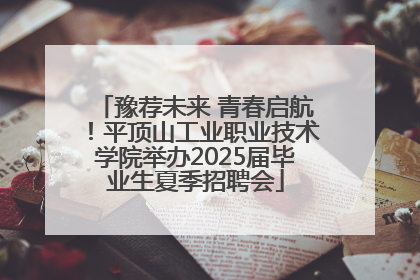 豫荐未来 青春启航！平顶山工业职业技术学院举办2025届毕业生夏季招聘会