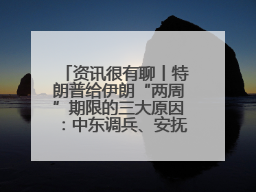 资讯很有聊丨特朗普给伊朗“两周”期限的三大原因：中东调兵、安抚国内、个人习惯