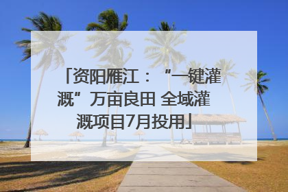 资阳雁江：“一键灌溉”万亩良田 全域灌溉项目7月投用