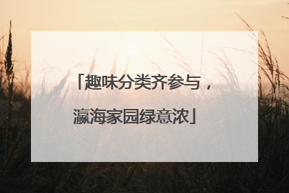 趣味分类齐参与，瀛海家园绿意浓