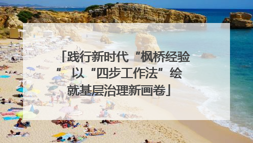 践行新时代“枫桥经验” 以“四步工作法”绘就基层治理新画卷