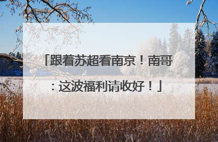 跟着苏超看南京！南哥：这波福利请收好！