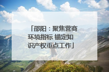 邵阳：聚焦营商环境指标 锚定知识产权重点工作