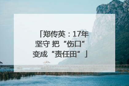 郑传英：17年坚守 把“伤口”变成“责任田”