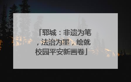 郓城：非遗为笔，法治为墨，绘就校园平安新画卷