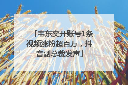 韦东奕开账号1条视频涨粉超百万，抖音副总裁发声