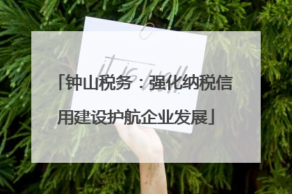 钟山税务：强化纳税信用建设护航企业发展