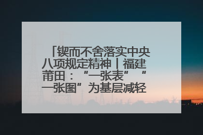 锲而不舍落实中央八项规定精神丨福建莆田：“一张表”“一张图”为基层减轻“数字负担”