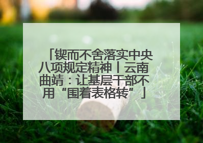 锲而不舍落实中央八项规定精神丨云南曲靖：让基层干部不用“围着表格转”