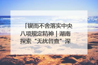 锲而不舍落实中央八项规定精神｜湖南探索“无扰督查”深化基层减负