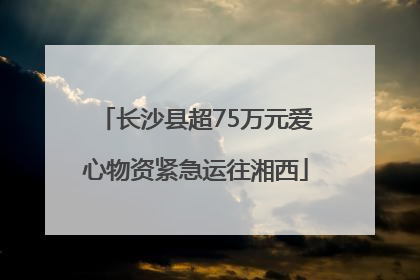 长沙县超75万元爱心物资紧急运往湘西