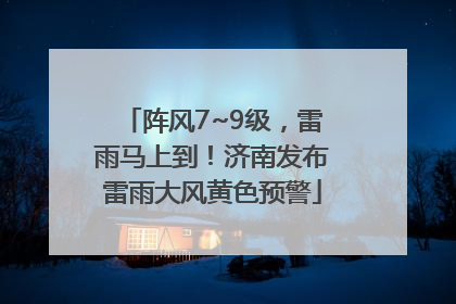 阵风7~9级，雷雨马上到！济南发布雷雨大风黄色预警