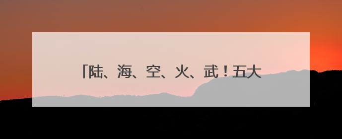 陆、海、空、火、武！五大硬核天团喊你一起来上号！