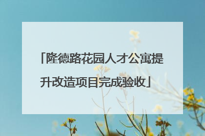 隆德路花园人才公寓提升改造项目完成验收