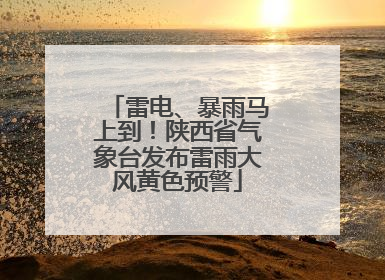 雷电、暴雨马上到！陕西省气象台发布雷雨大风黄色预警