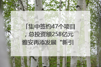 集中签约47个项目，总投资额258亿元 雅安再添发展“新引擎”｜数读西投