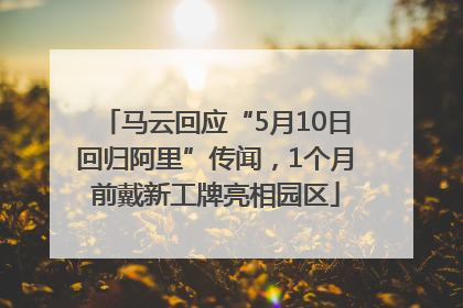 马云回应“5月10日回归阿里”传闻，1个月前戴新工牌亮相园区
