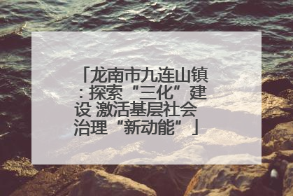龙南市九连山镇：探索“三化”建设 激活基层社会治理“新动能”