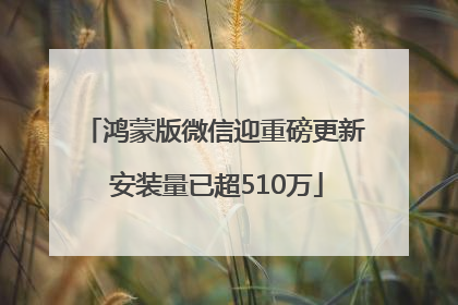 鸿蒙版微信迎重磅更新 安装量已超510万
