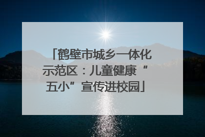 鹤壁市城乡一体化示范区：儿童健康“五小”宣传进校园