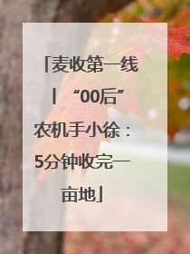 麦收第一线丨“00后”农机手小徐：5分钟收完一亩地
