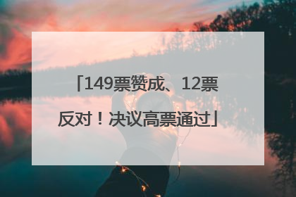 149票赞成、12票反对！决议高票通过