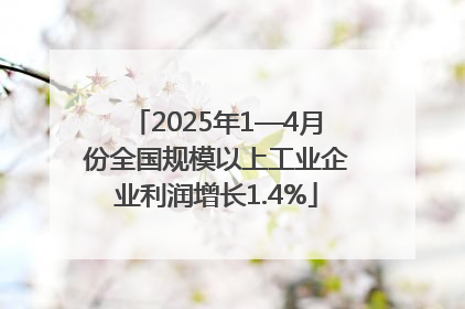 2025年1—4月份全国规模以上工业企业利润增长1.4%