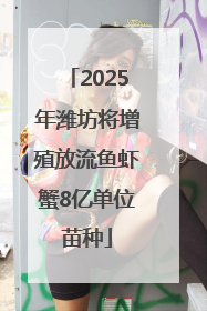 2025年潍坊将增殖放流鱼虾蟹8亿单位苗种