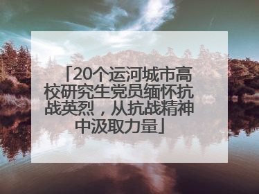 20个运河城市高校研究生党员缅怀抗战英烈，从抗战精神中汲取力量