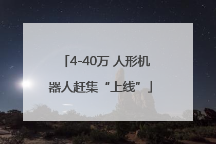 4-40万 人形机器人赶集“上线”