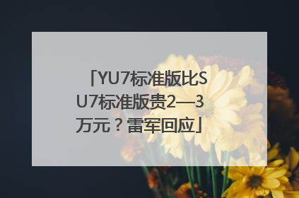 YU7标准版比SU7标准版贵2—3万元？雷军回应